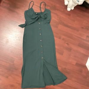 Forest green bodycon ribbed fitted dress sz M